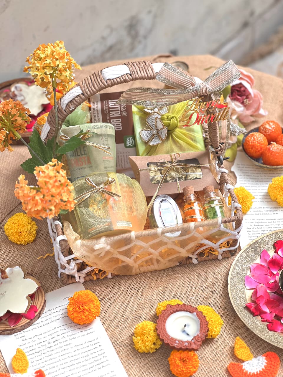 Delightful Floral Basket Hamper