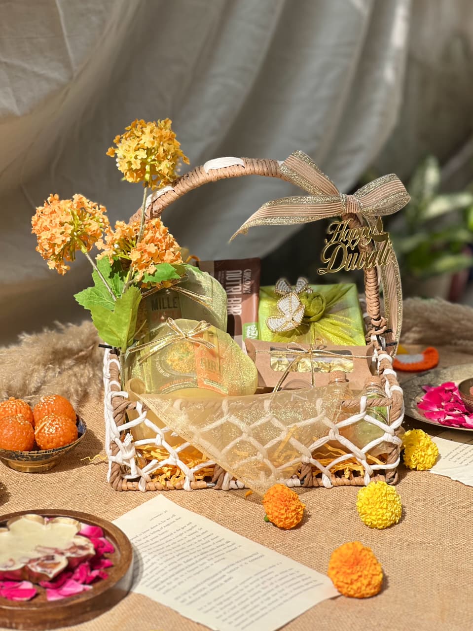 Delightful Floral Basket Hamper