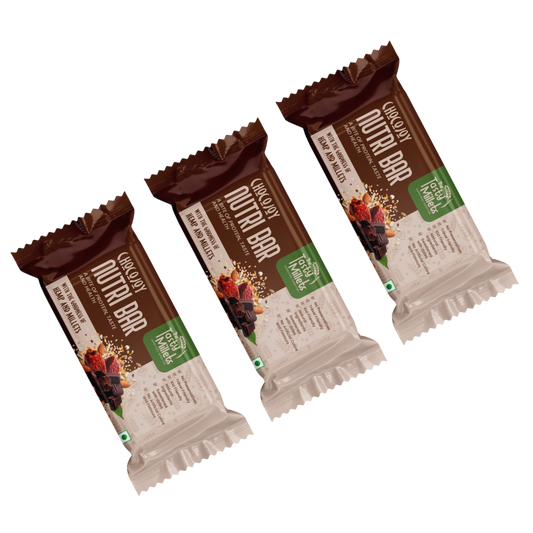 Three packaged nutty bar chocolate protein bars