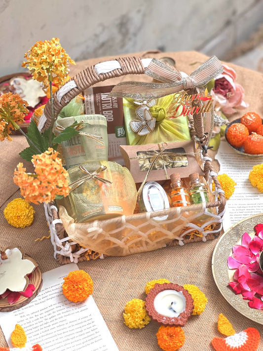 Delightful Floral Basket Hamper