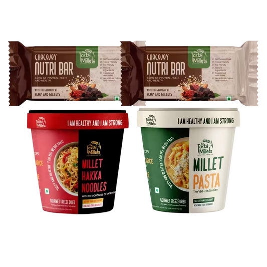 Pack of Kids Combo which comes with two millet meals items and two nutri bars