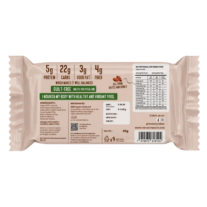 Back side of a Chocojoy Nutri Bar The Tasty Millets