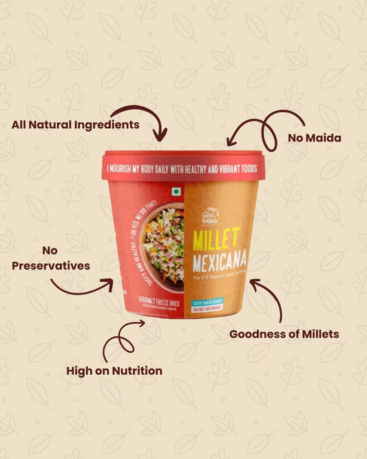 A Single Container of Millet Mexicana Highlitghing Product Information 