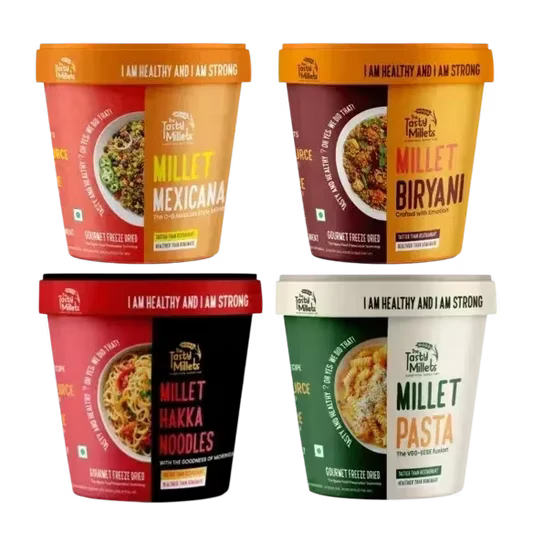Pack of All Millets Meals Comes With Mexicana,Biryani,Pasta and Hakka Noodles
