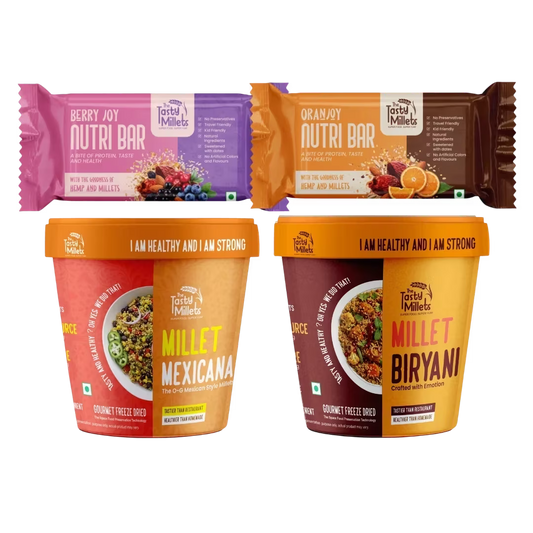 Combo of Gluten-free combo which comes with two millet meals and two millet bars