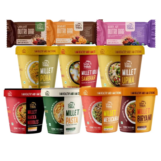 Combo bt name of super combo comes with four millets meals three millet breakfast and three bars
